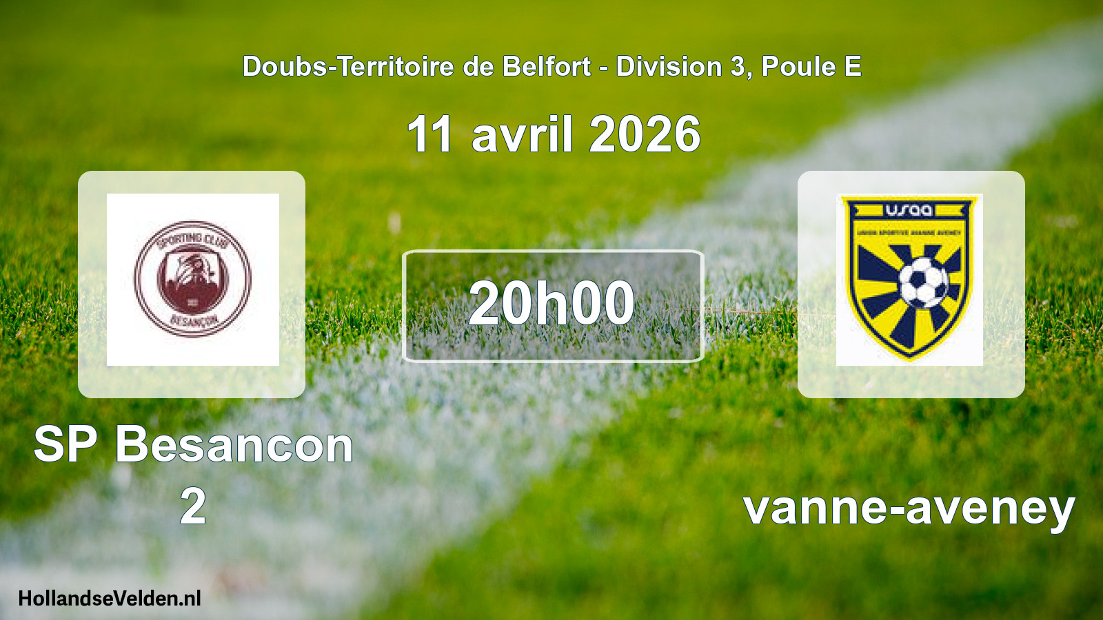 Match programmé: SP Besancon 2 - Avanne-aveney (11 avril 2026)