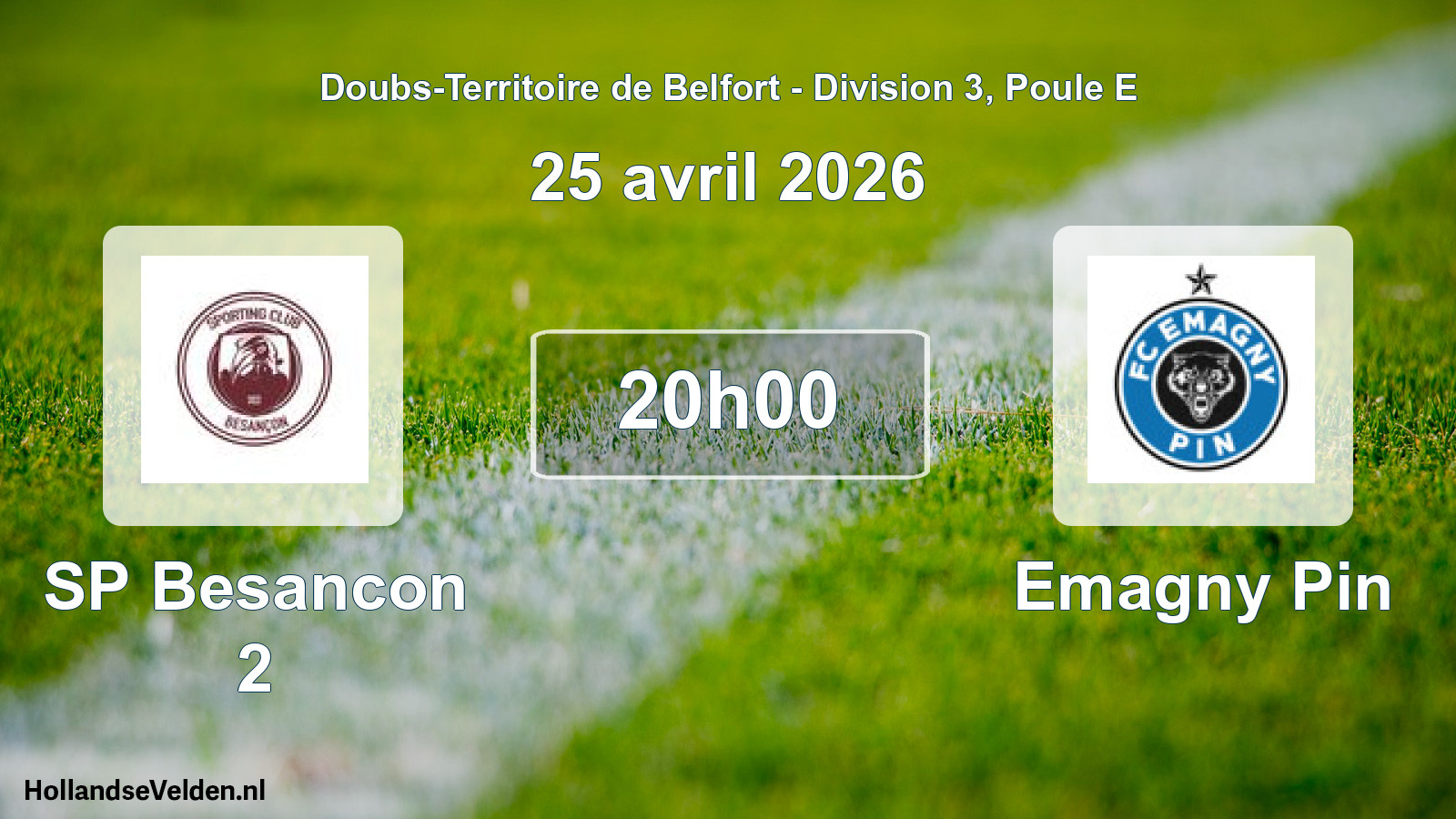Match programmé: SP Besancon 2 - Emagny Pin (25 avril 2026)