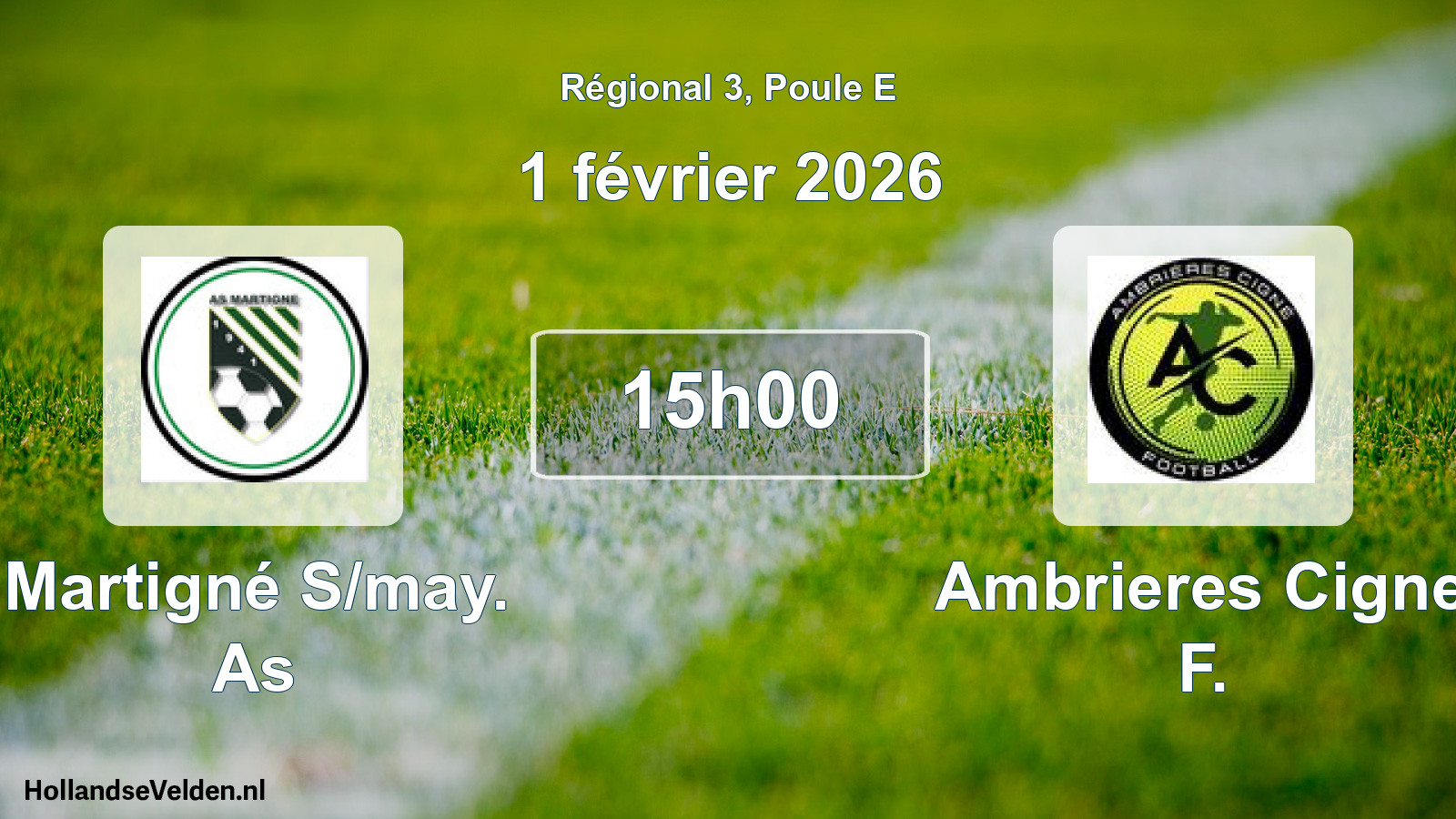 Scheduled Match: Martigné S/may. As - Ambrieres Cigne F. (1 February 2026)