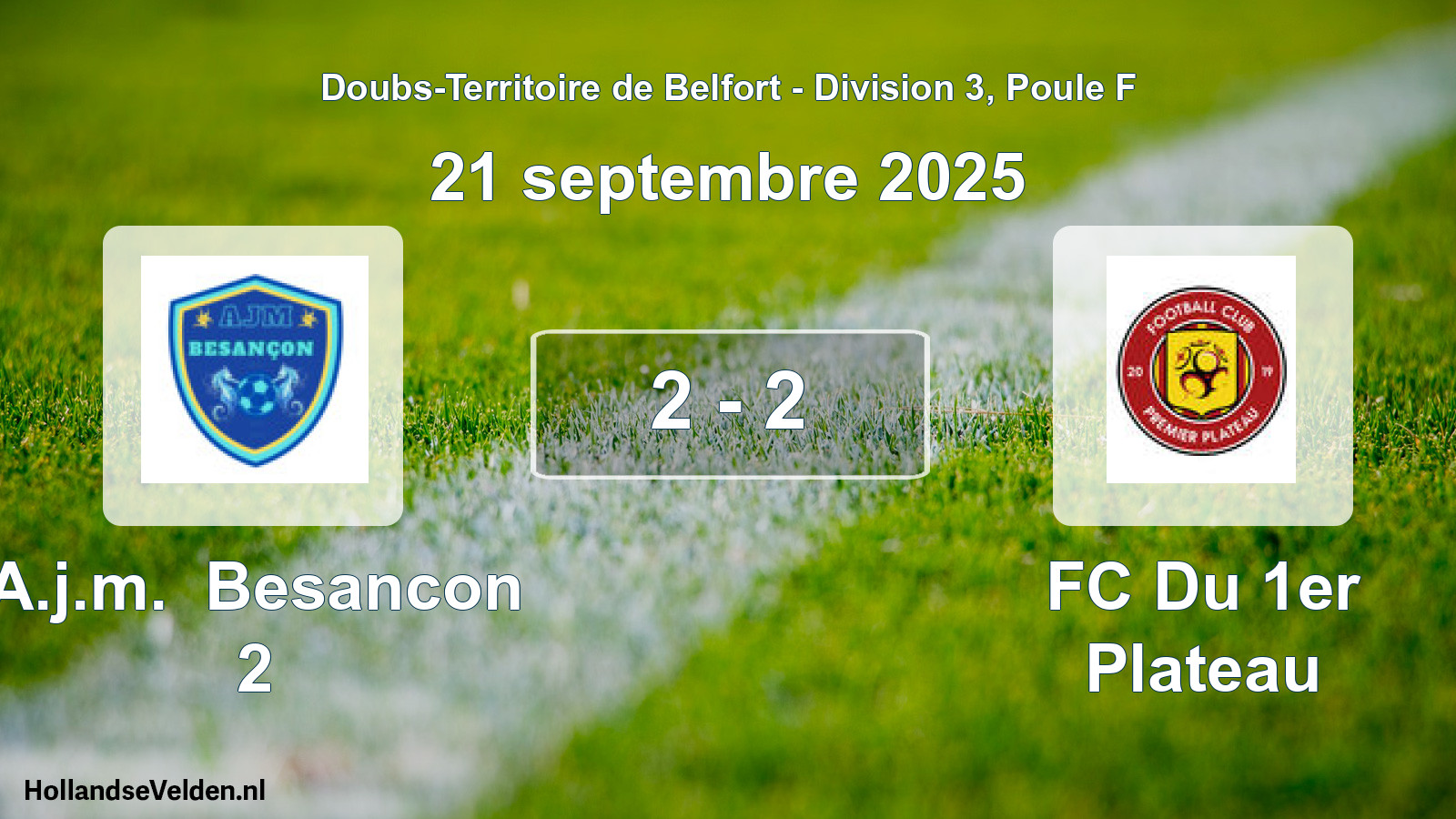 Gespeelde wedstrijd: A.j.m. Besancon 2 - FC Du 1er Plateau 2 - 2 (21 september 2025)