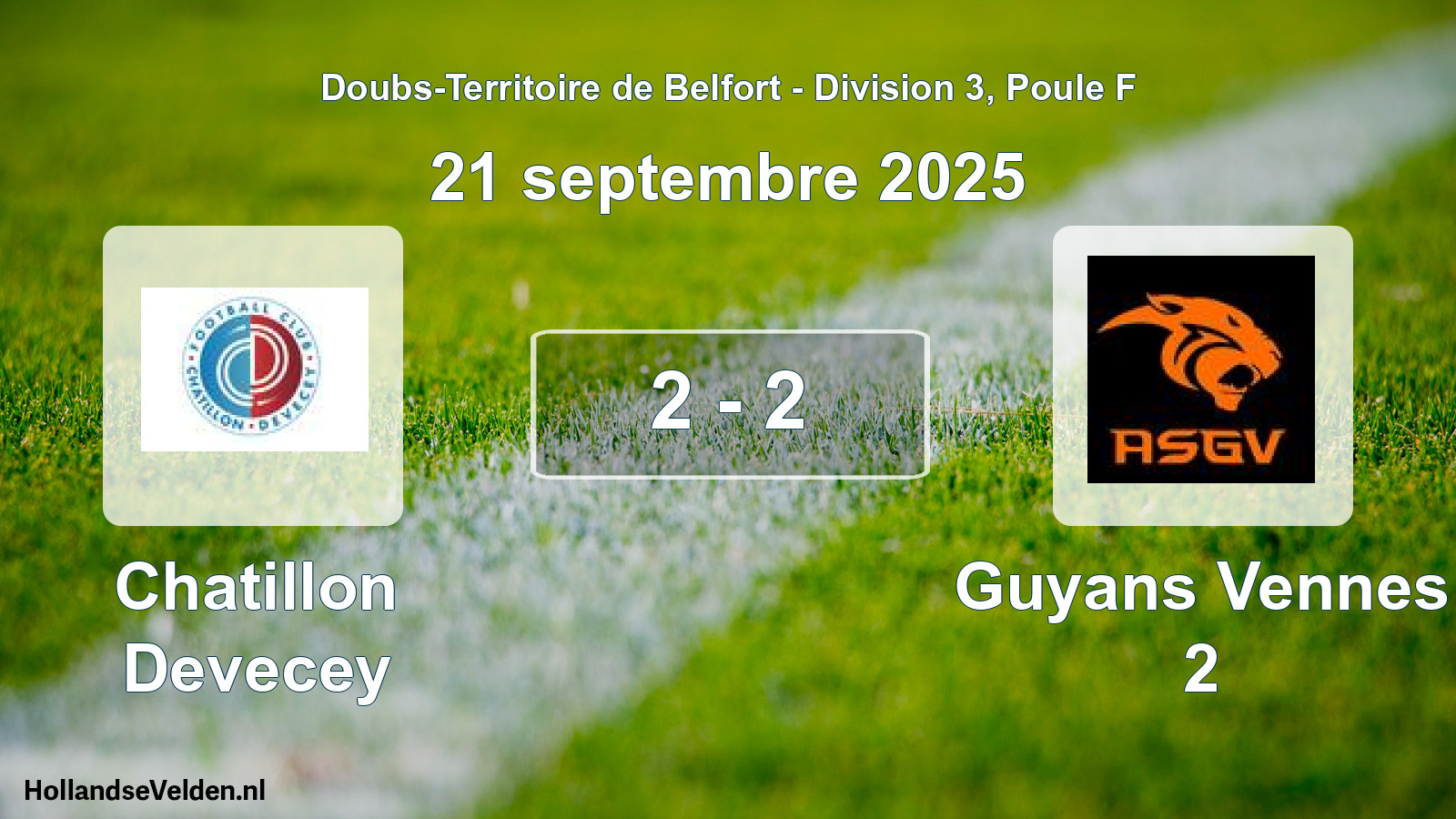 Gespeelde wedstrijd: Chatillon Devecey - Guyans Vennes 2 2 - 2 (21 september 2025)