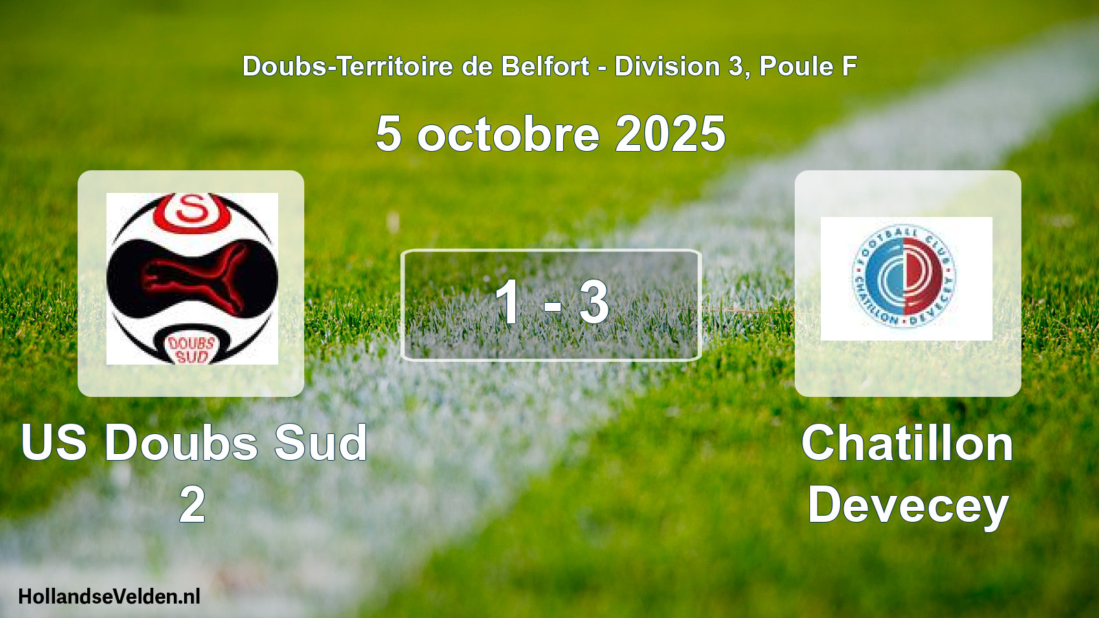 Match joué: US Doubs Sud 2 - Chatillon Devecey 1 - 3 (5 octobre 2025)