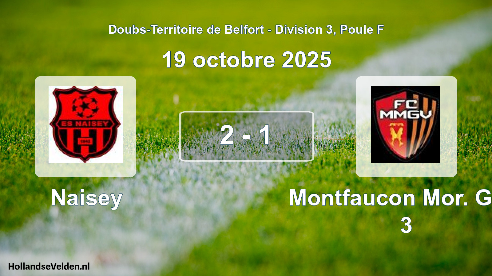 Gespeelde wedstrijd: Naisey - Montfaucon Mor. Gen. 3 2 - 1 (19 oktober 2025)