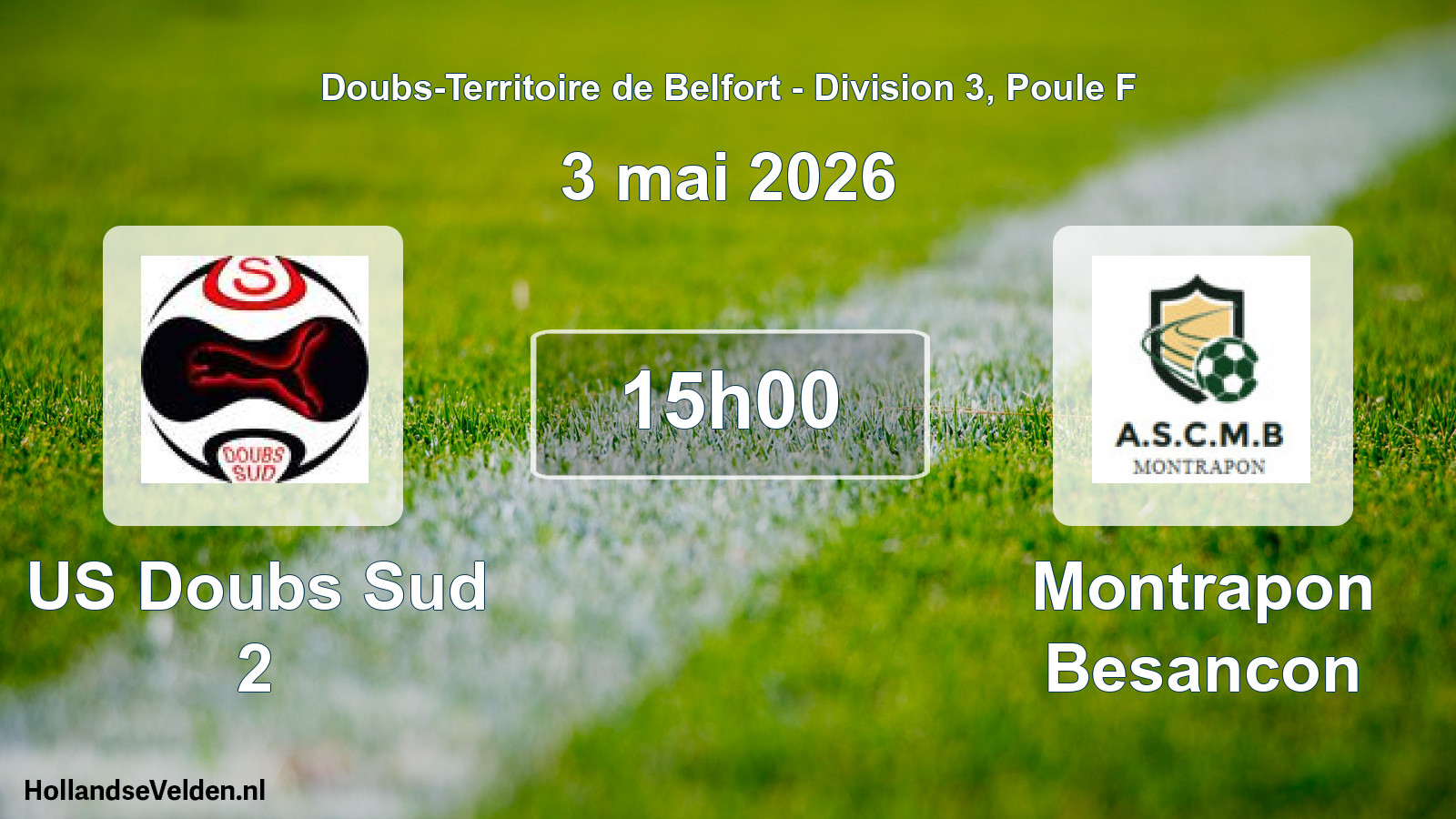 Geplande wedstrijd: US Doubs Sud 2 - Montrapon Besancon (16 november 2025)