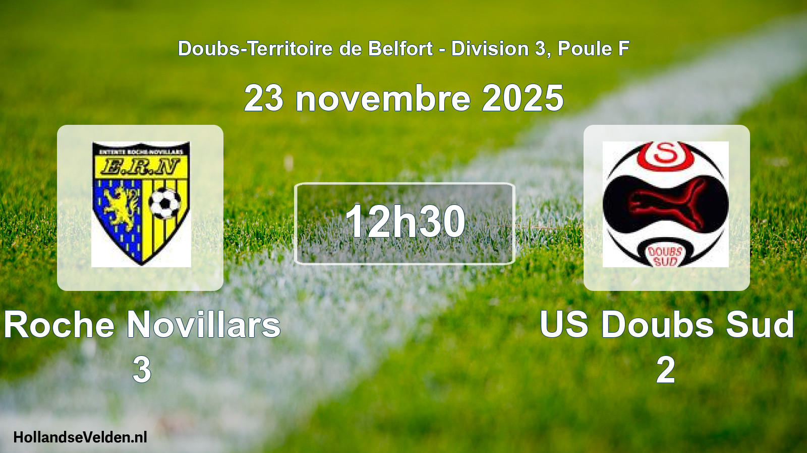 Geplande wedstrijd: Roche Novillars 3 - US Doubs Sud 2 (23 november 2025)