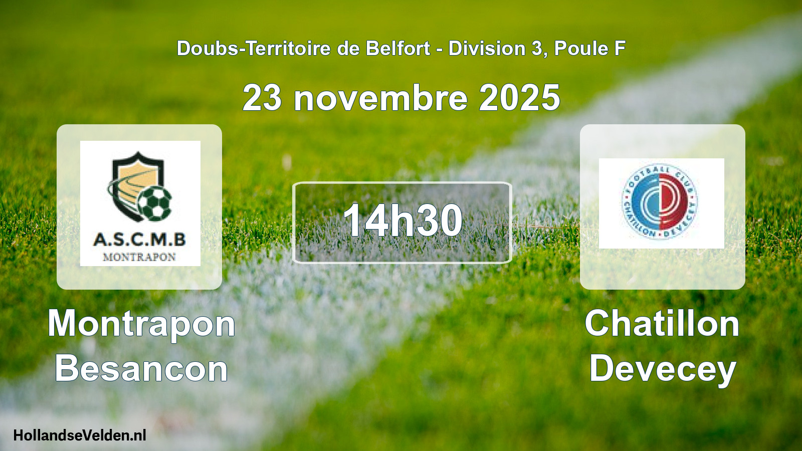 Match programmé: Montrapon Besancon - Chatillon Devecey (23 novembre 2025)