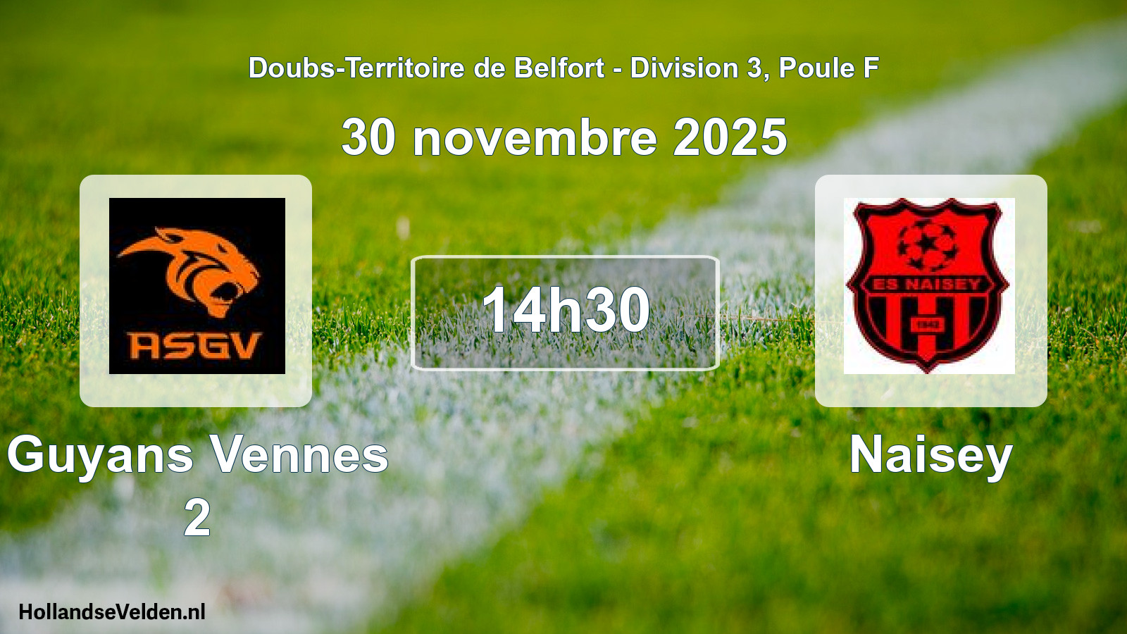 Scheduled Match: Guyans Vennes 2 - Naisey (30 November 2025)