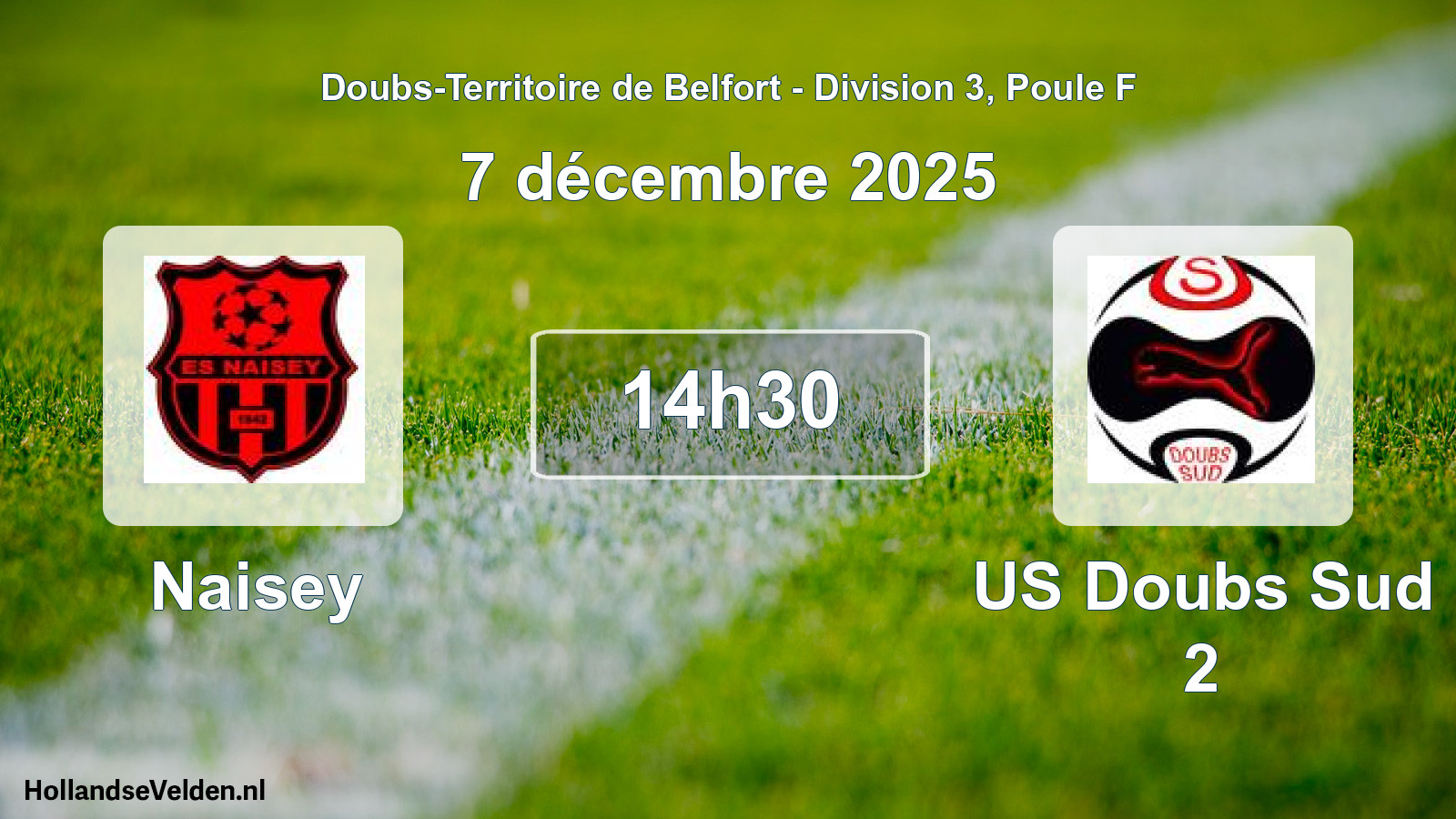 Match programmé: Naisey - US Doubs Sud 2 (7 décembre 2025)