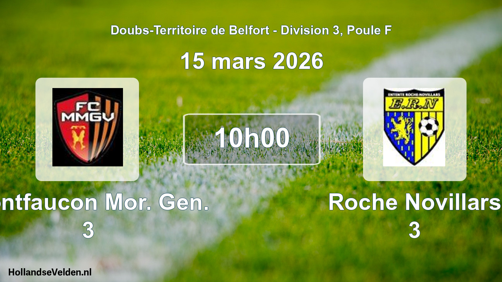 Match programmé: Montfaucon Mor. Gen. 3 - Roche Novillars 3 (15 mars 2026)
