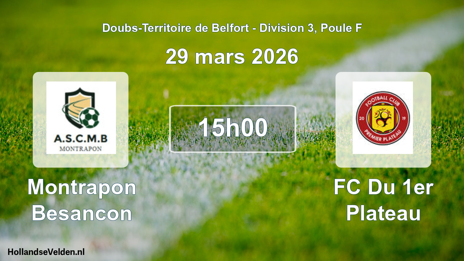 Geplande wedstrijd: Montrapon Besancon - FC Du 1er Plateau (29 maart 2026)