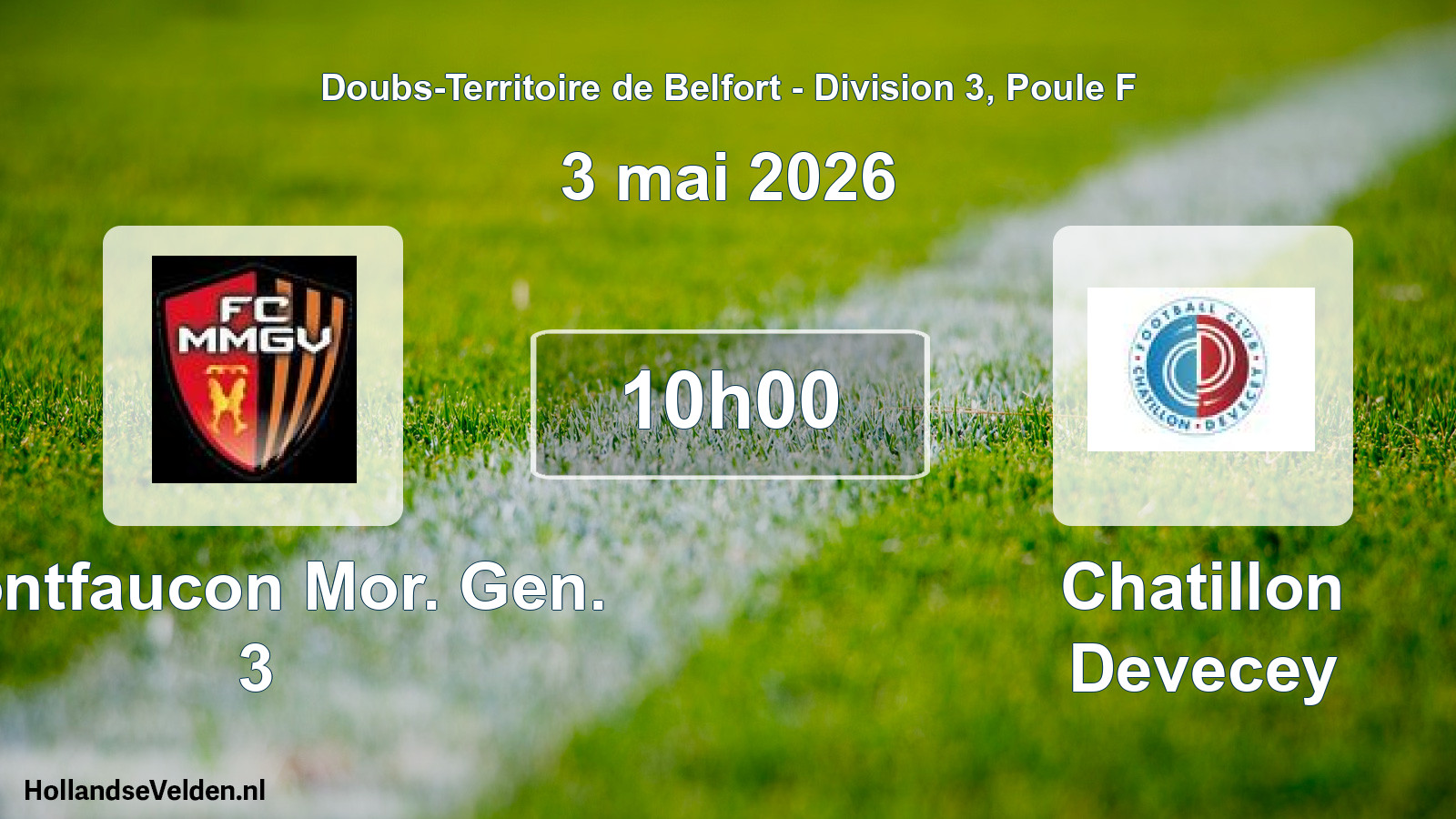 Geplande wedstrijd: Montfaucon Mor. Gen. 3 - Chatillon Devecey (3 mei 2026)