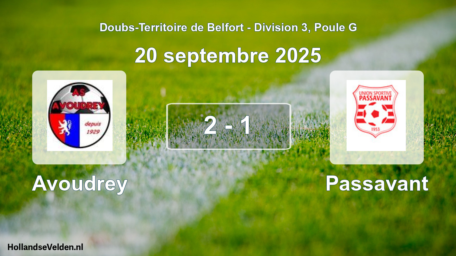 Total number of matches played: Avoudrey - Passavant 2 - 1 (20 September 2025)