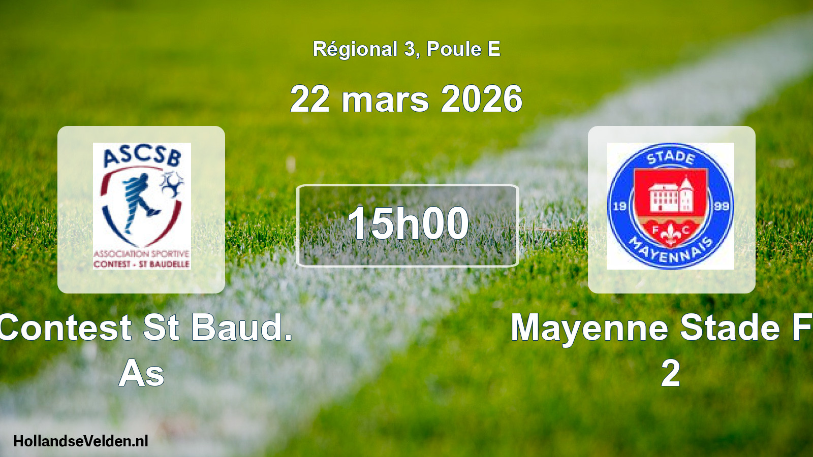 Scheduled Match: Contest St Baud. As - Mayenne Stade Fc 2 (22 March 2026)