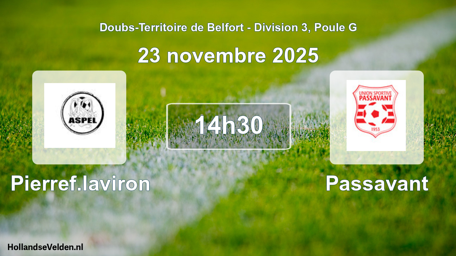Scheduled Match: Pierref.laviron - Passavant (23 November 2025)
