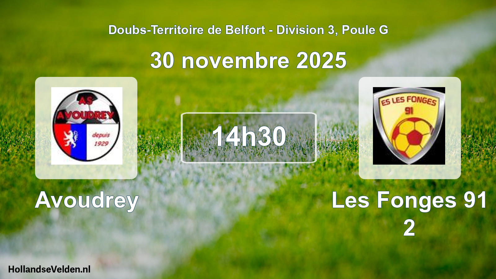 Scheduled Match: Avoudrey - Les Fonges 91 2 (30 November 2025)