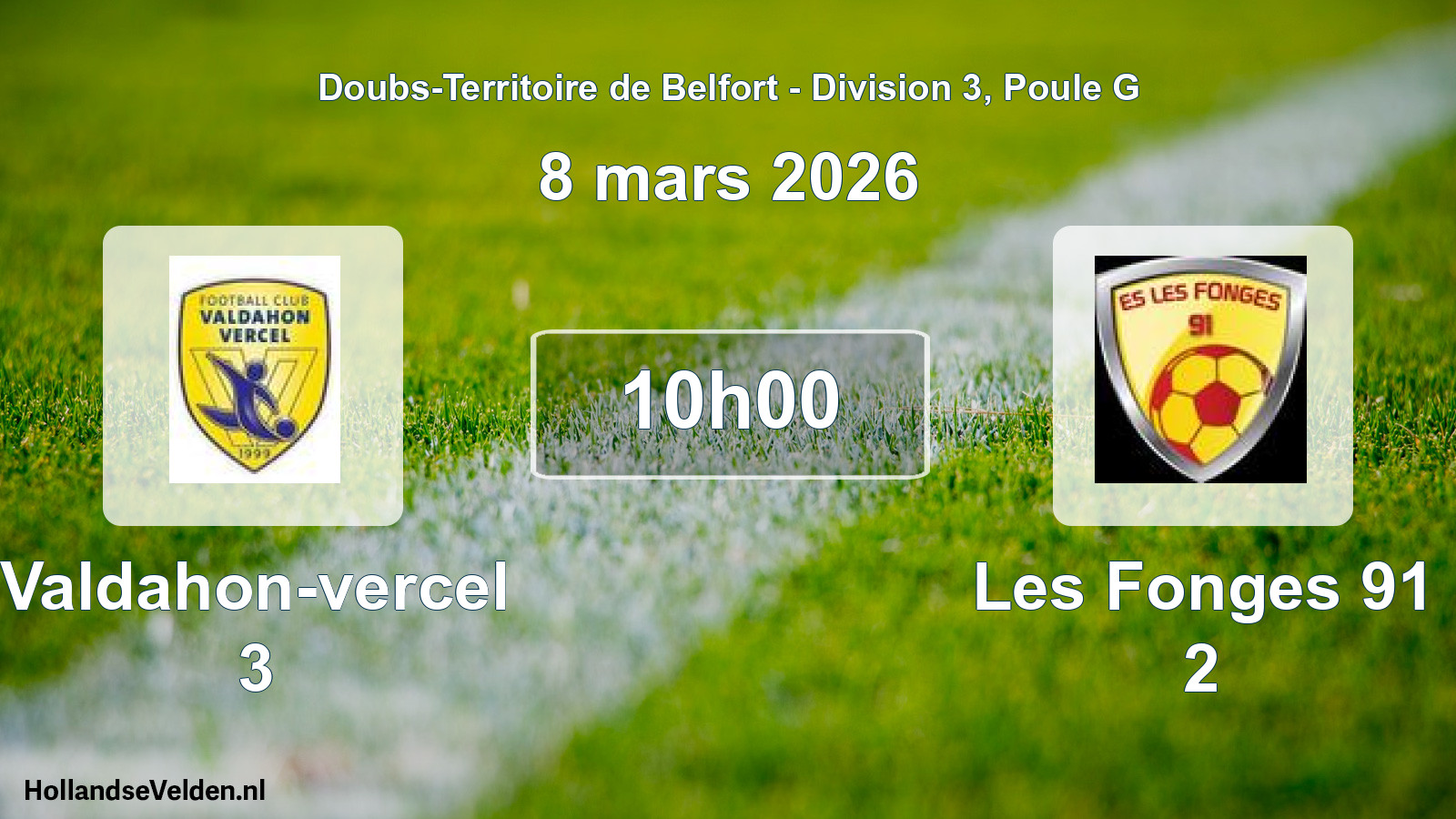 Geplande wedstrijd: Valdahon-vercel 3 - Les Fonges 91 2 (8 maart 2026)