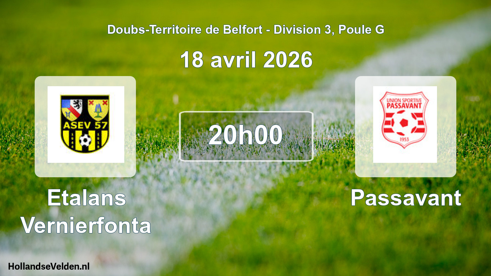 Match programmé: Etalans Vernierfonta - Passavant (18 avril 2026)