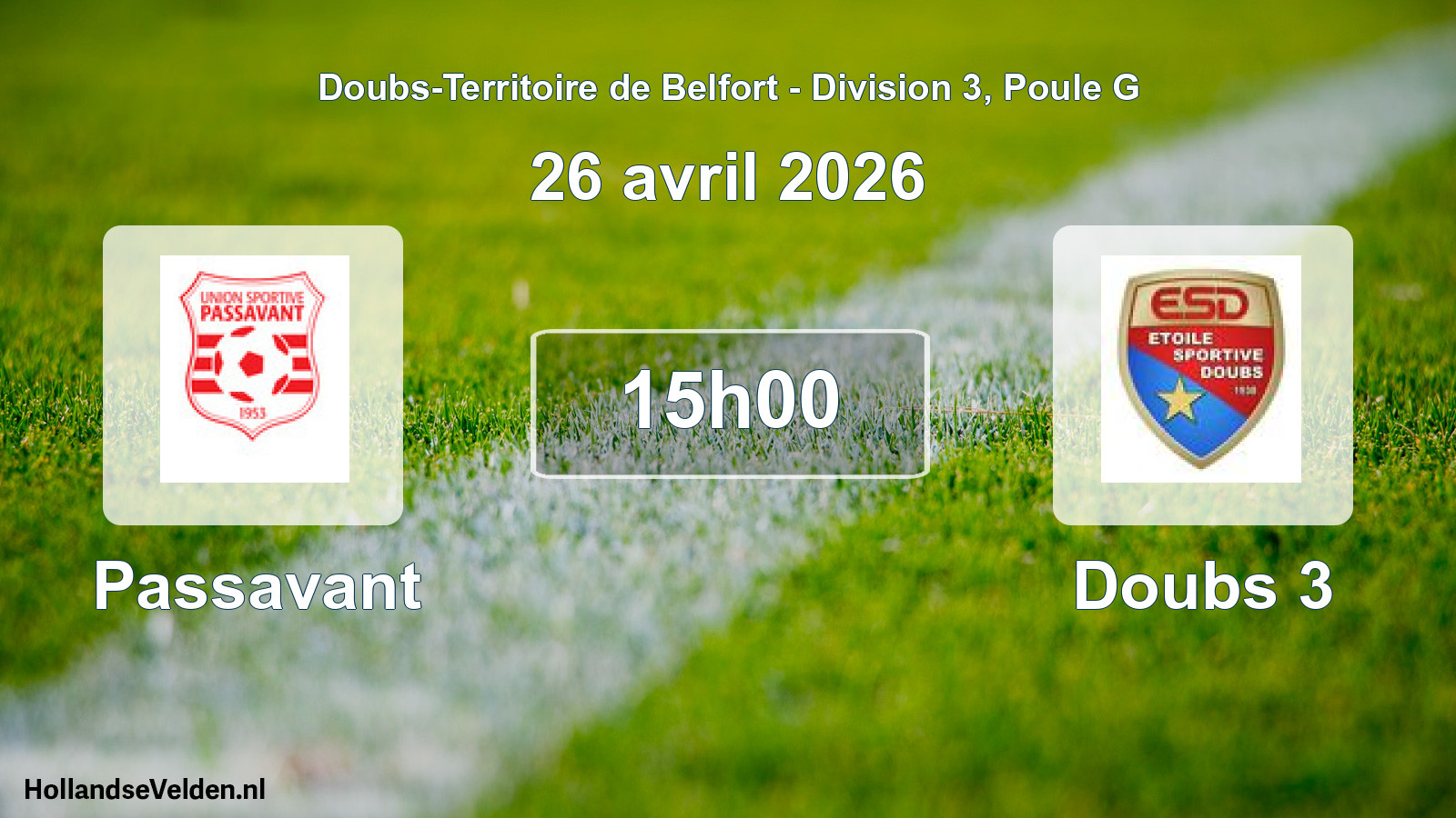 Scheduled Match: Passavant - Doubs 3 (26 April 2026)
