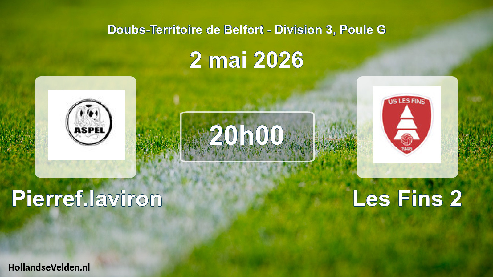 Scheduled Match: Pierref.laviron - Les Fins 2 (2 May 2026)