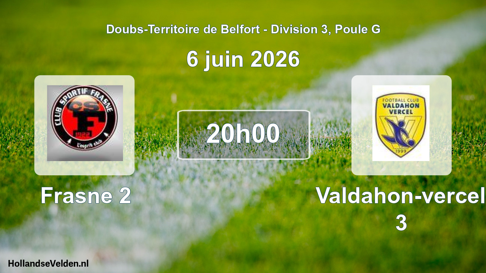 Match programmé: Frasne 2 - Valdahon-vercel 3 (6 juin 2026)