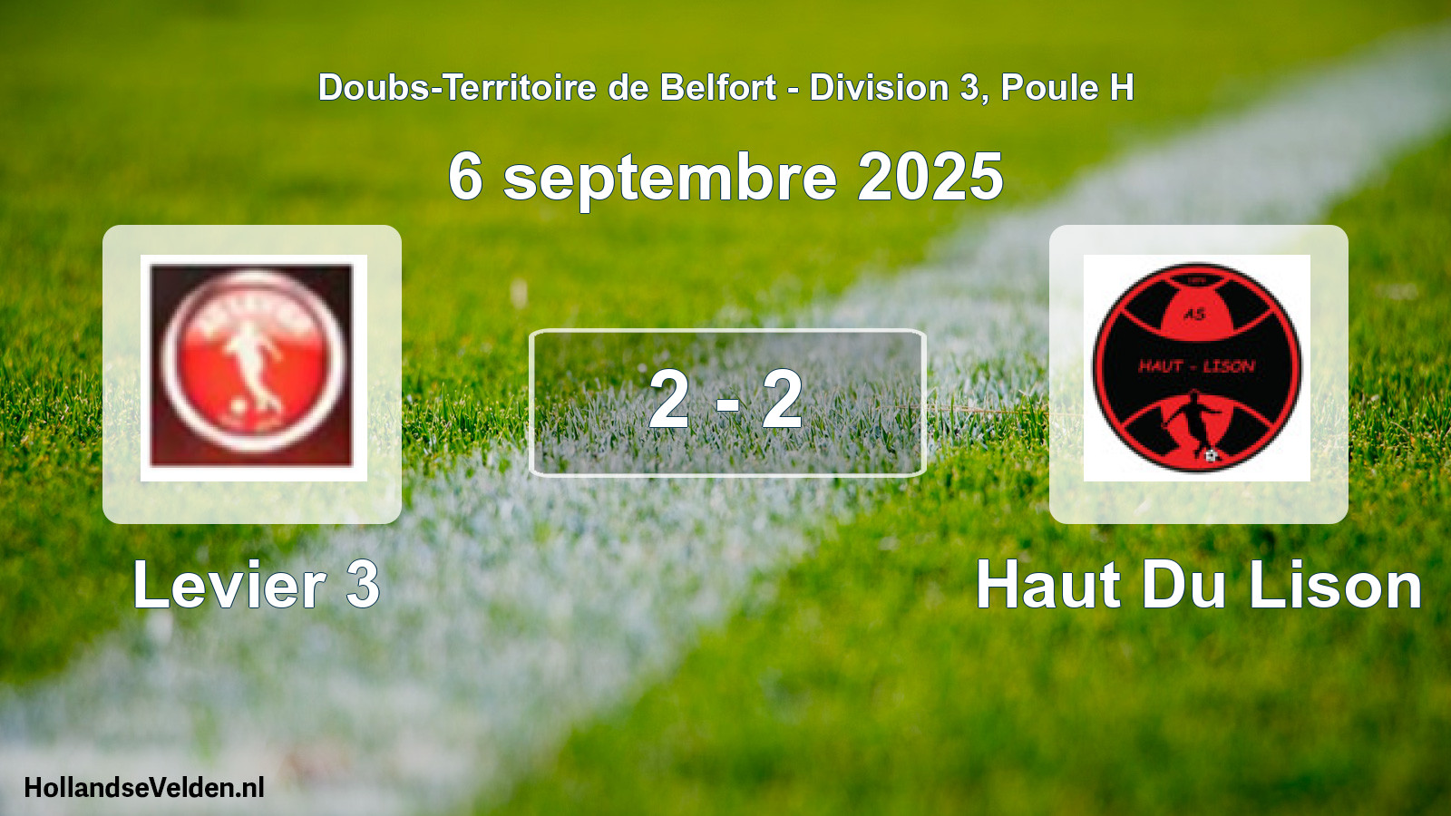 Match joué: Levier 3 - Haut Du Lison 2 - 2 (6 septembre 2025)