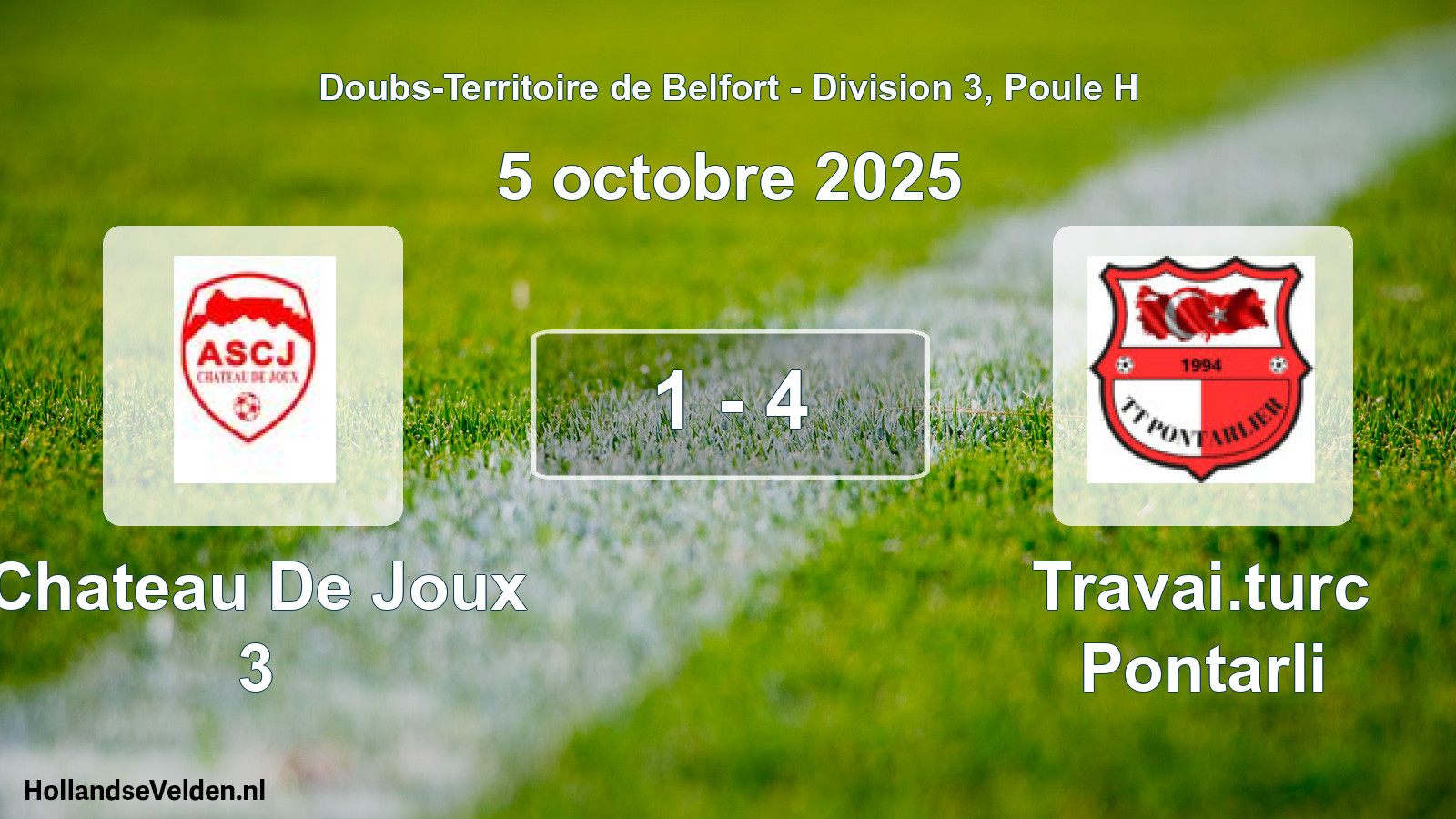 Gespeelde wedstrijd: Chateau De Joux 3 - Travai.turc Pontarli 1 - 4 (5 oktober 2025)