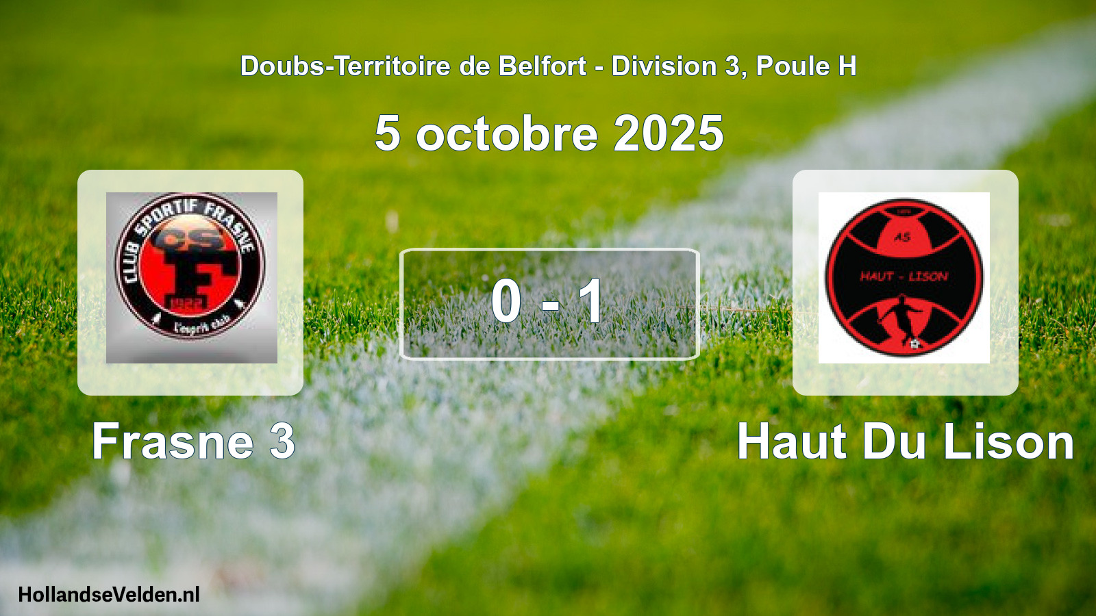 Gespeelde wedstrijd: Frasne 3 - Haut Du Lison 0 - 1 (5 oktober 2025)