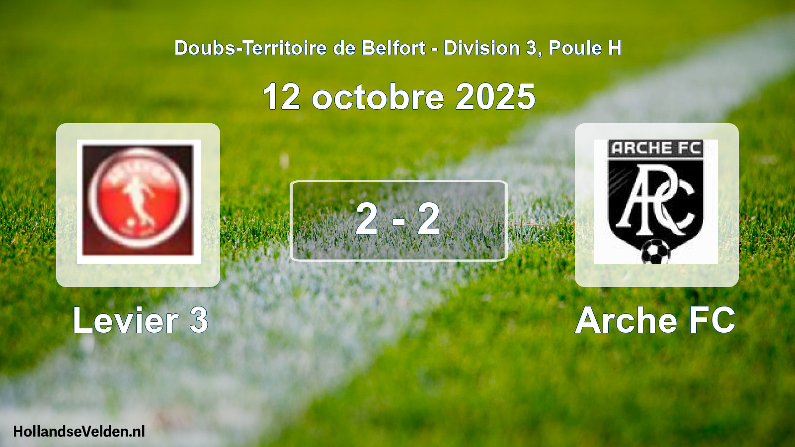 Match joué: Levier 3 - Arche FC 2 - 2 (12 octobre 2025)