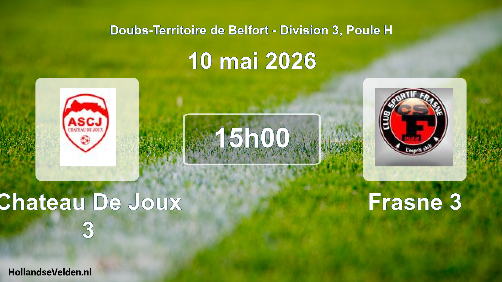 Match programmé: Chateau De Joux 3 - Frasne 3 (10 mai 2026)