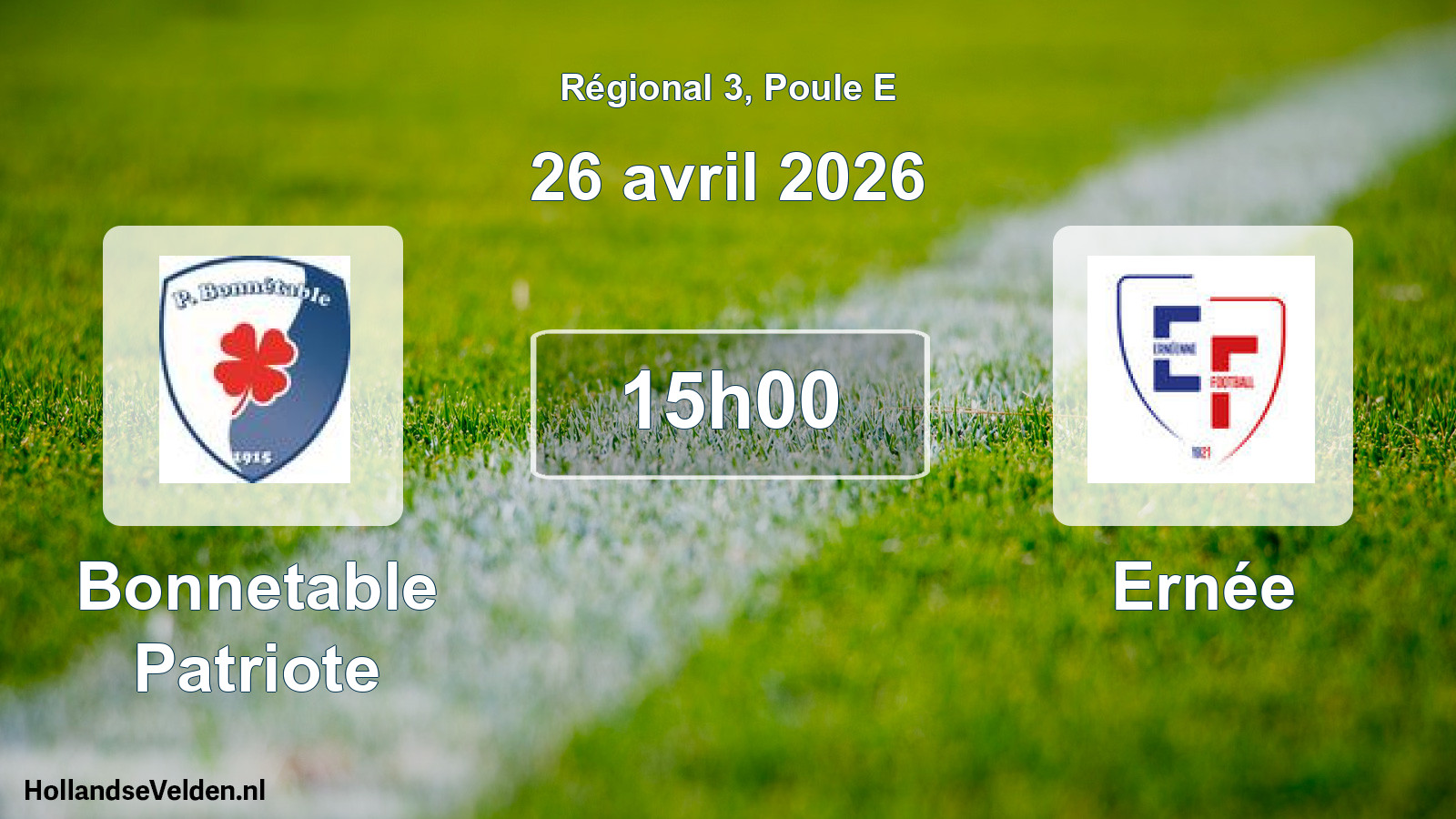 Scheduled Match: Bonnetable Patriote - Ernée (26 April 2026)