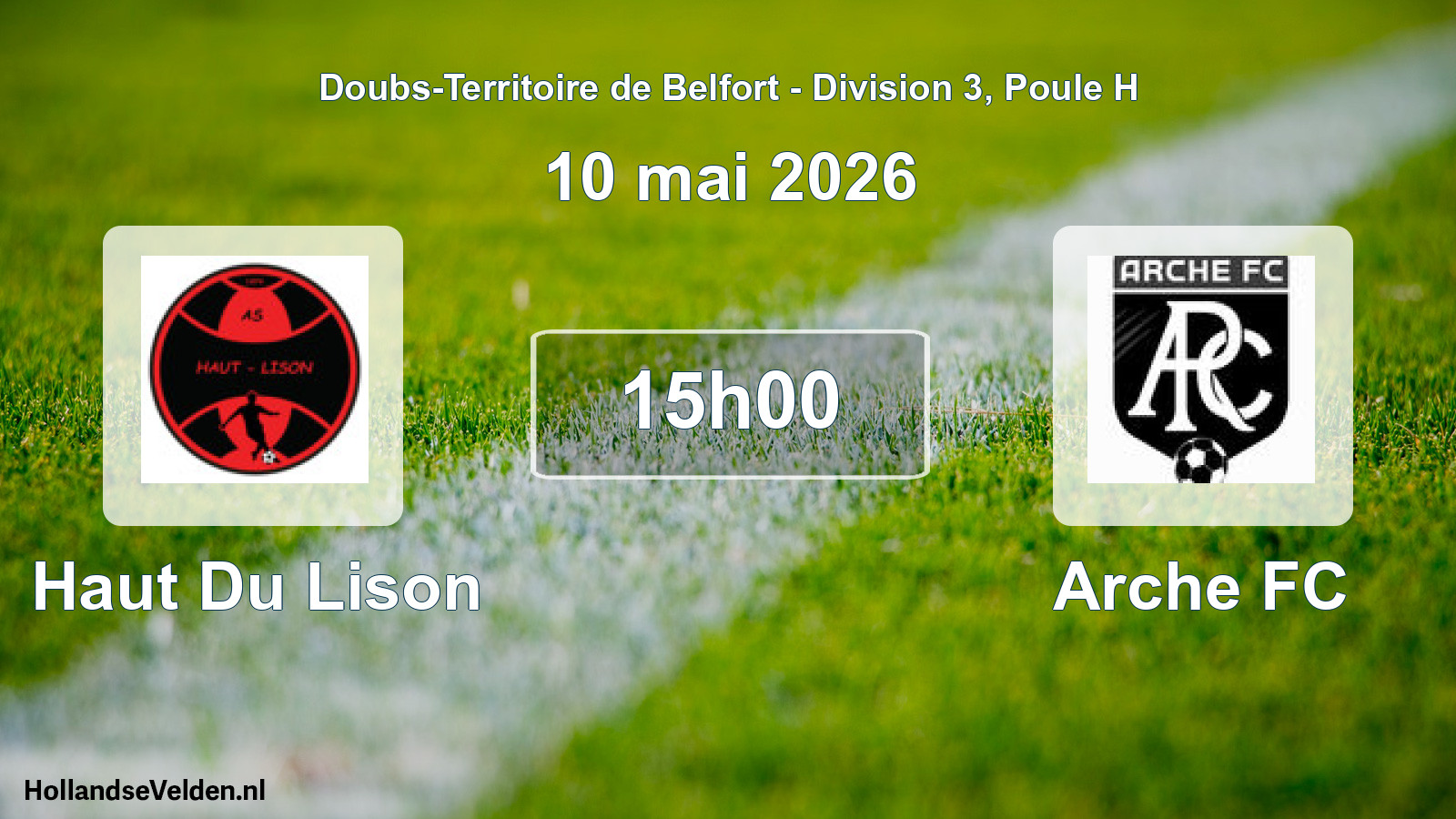 Geplande wedstrijd: Haut Du Lison - Arche FC (10 mei 2026)