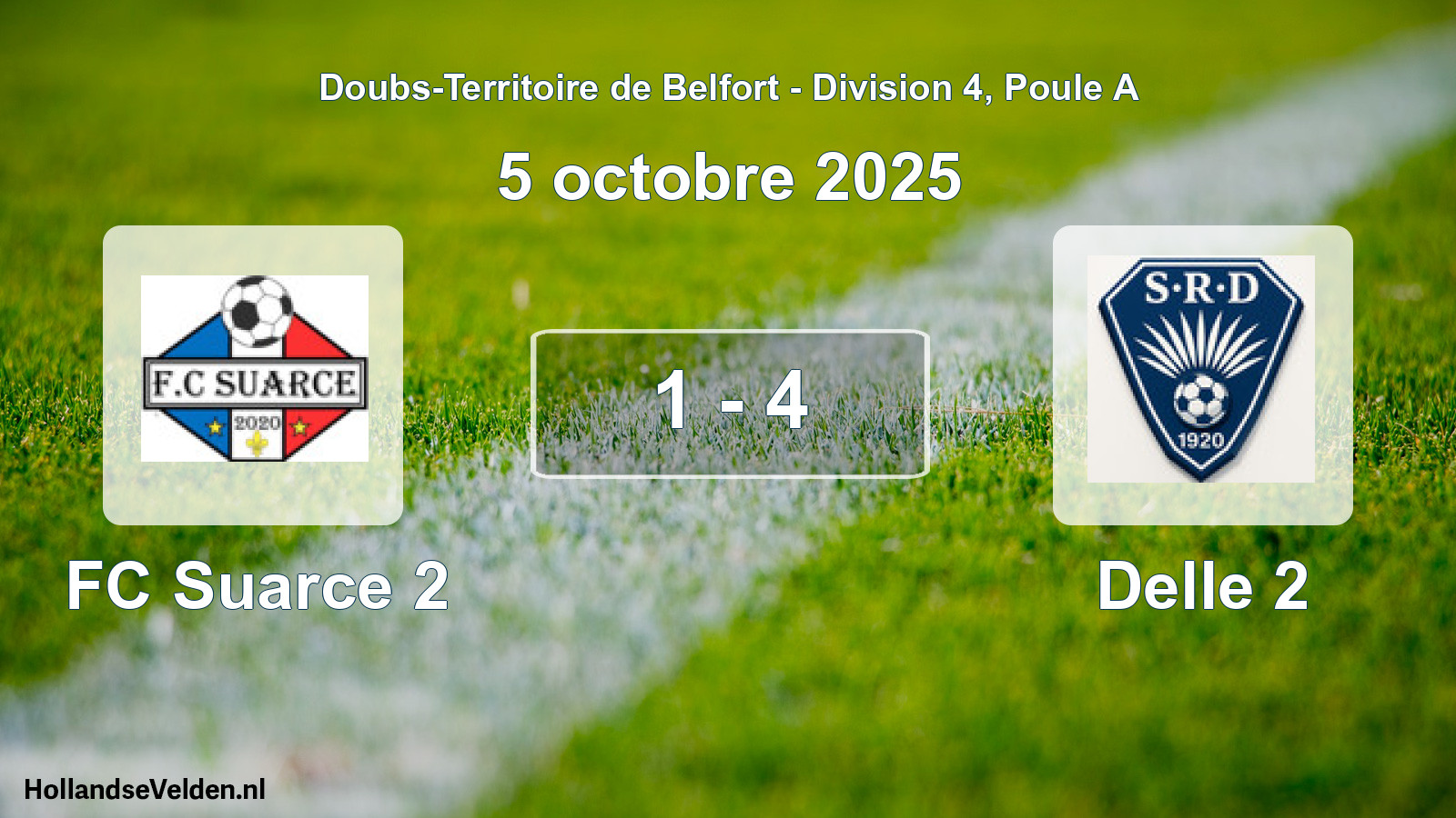 Match joué: FC Suarce 2 - Delle 2 1 - 4 (5 octobre 2025)
