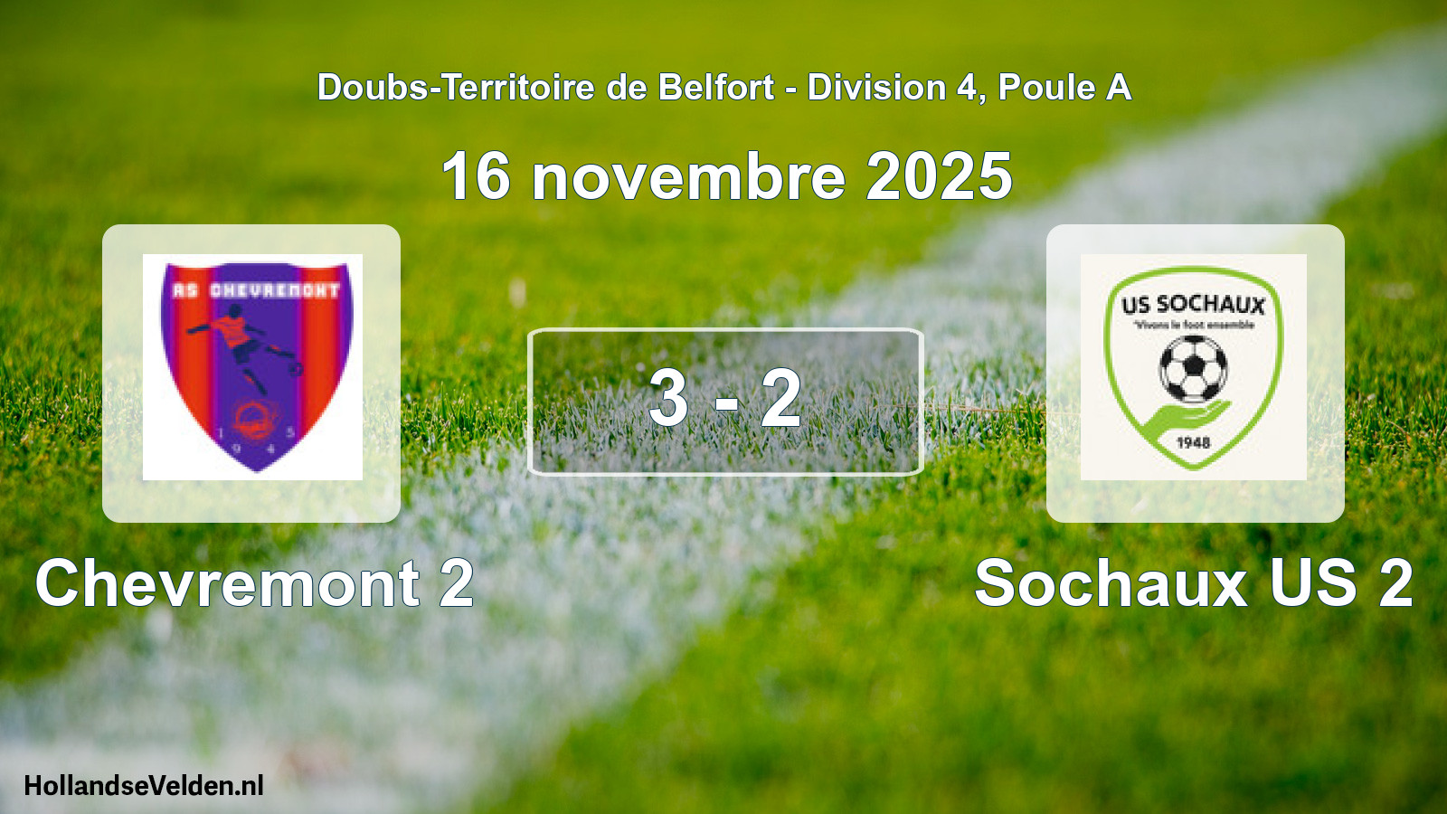 Total number of matches played: Chevremont 2 - Sochaux US 2 3 - 2 (16 November 2025)