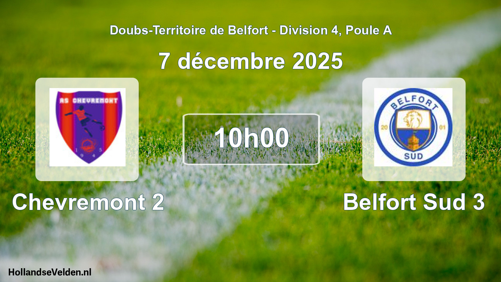 Match programmé: Chevremont 2 - Belfort Sud 3 (7 décembre 2025)
