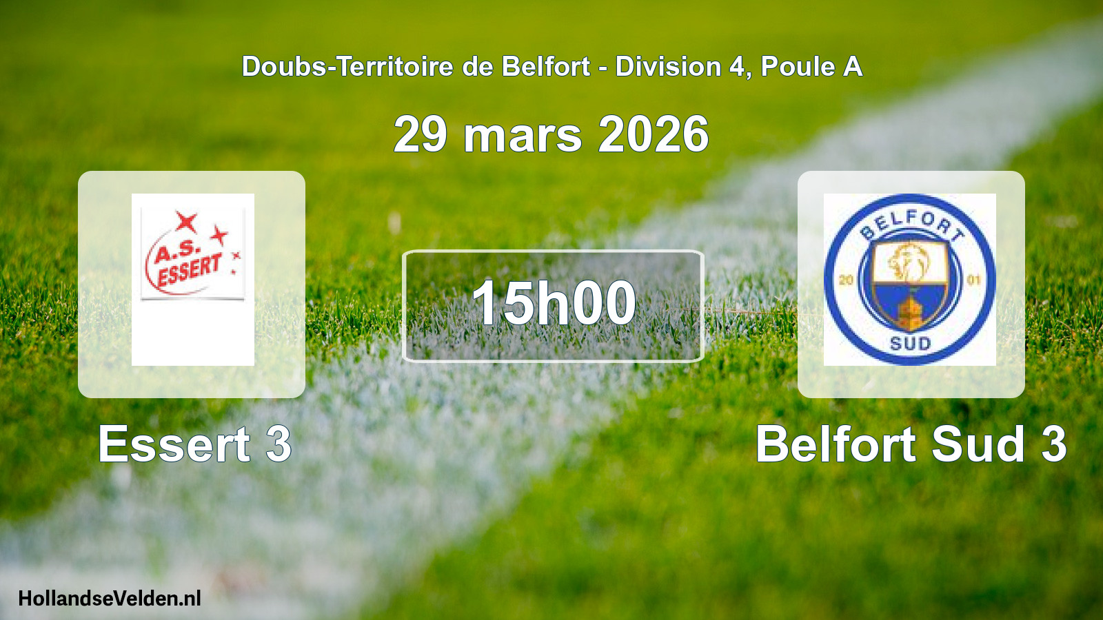 Scheduled Match: Essert 3 - Belfort Sud 3 (29 March 2026)