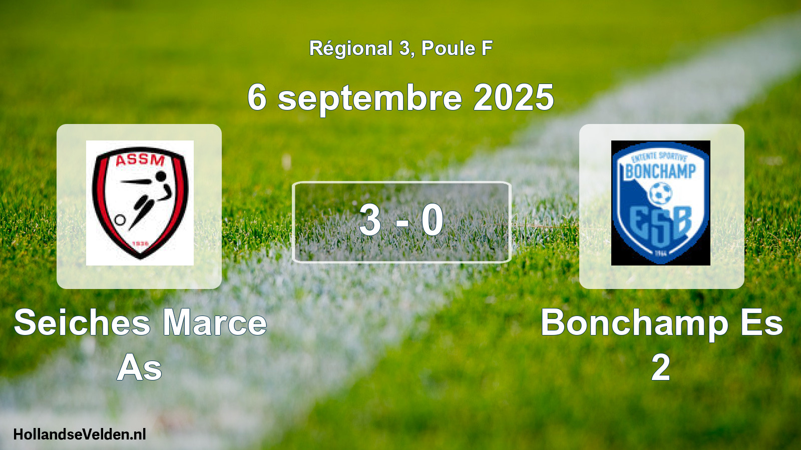 Total number of matches played: Seiches Marce As - Bonchamp Es 2 3 - 0 (6 September 2025)