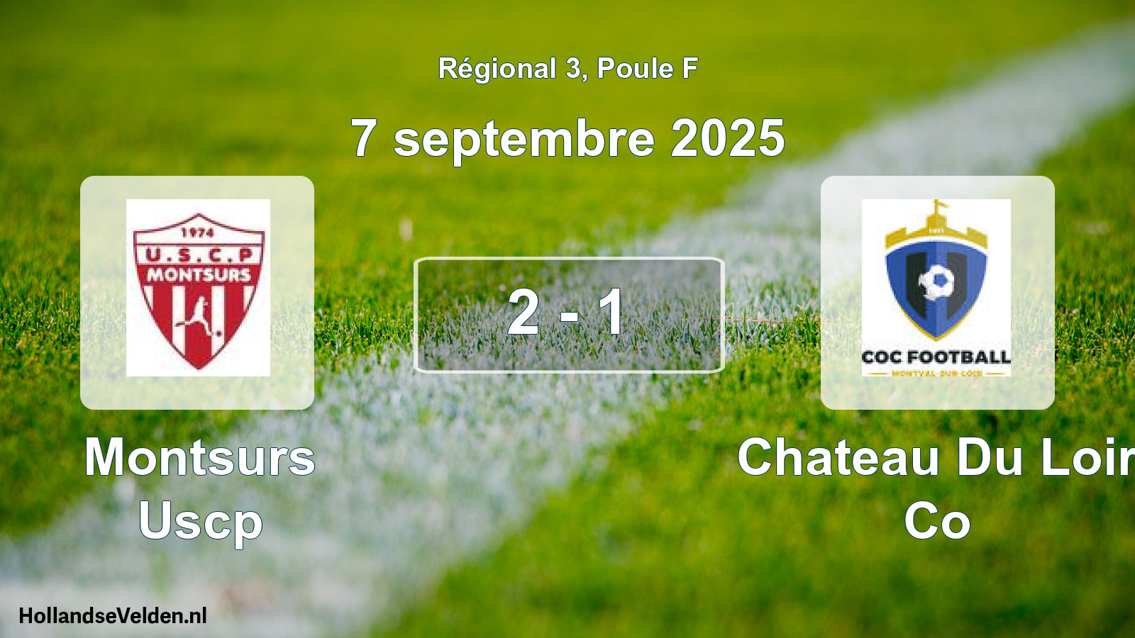 Total number of matches played: Montsurs Uscp - Chateau Du Loir Co 2 - 1 (7 September 2025)