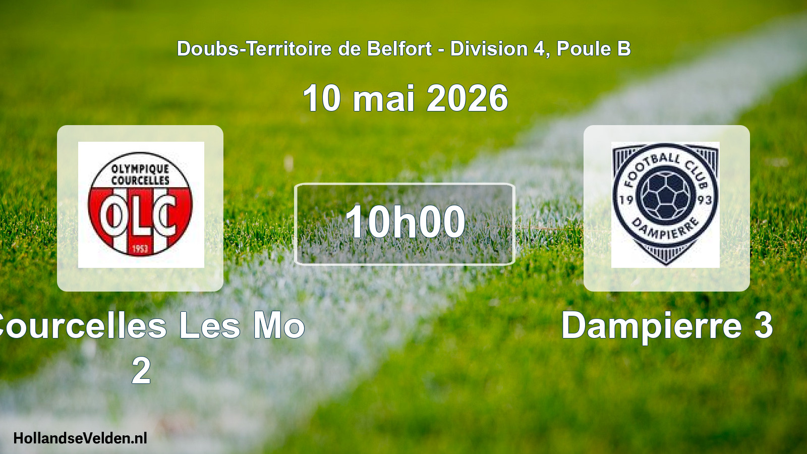 Scheduled Match: Courcelles Les Mo 2 - Dampierre 3 (10 May 2026)