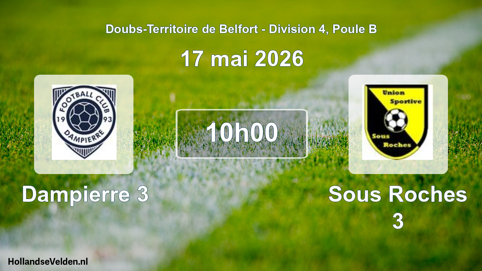 Scheduled Match: Dampierre 3 - Sous Roches 3 (17 May 2026)
