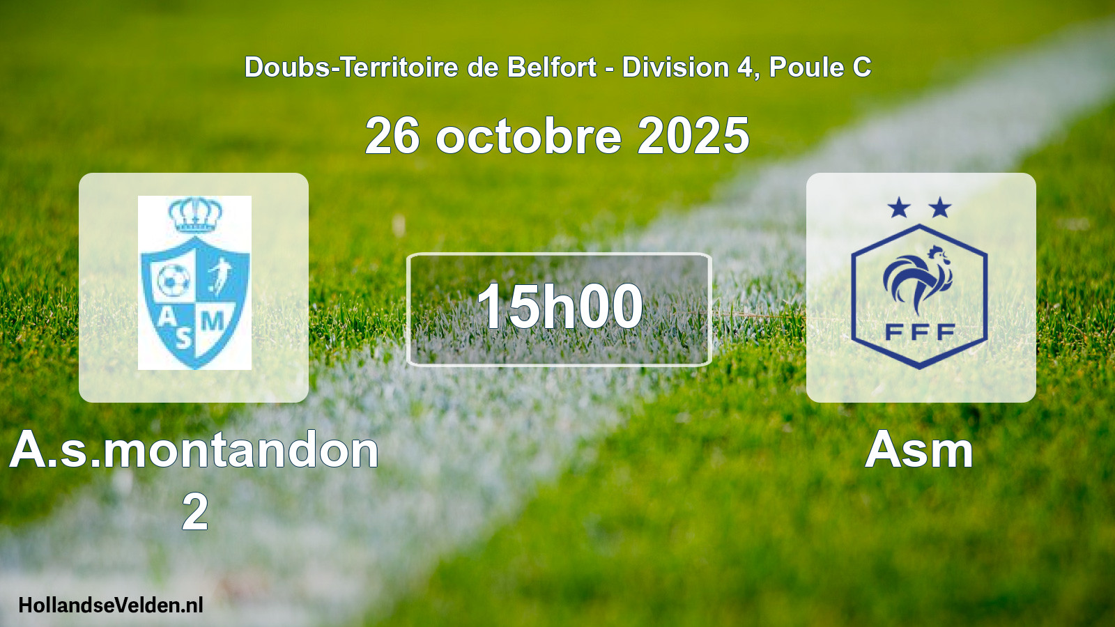 Scheduled Match: A.s.montandon 2 - Asm (26 October 2025)