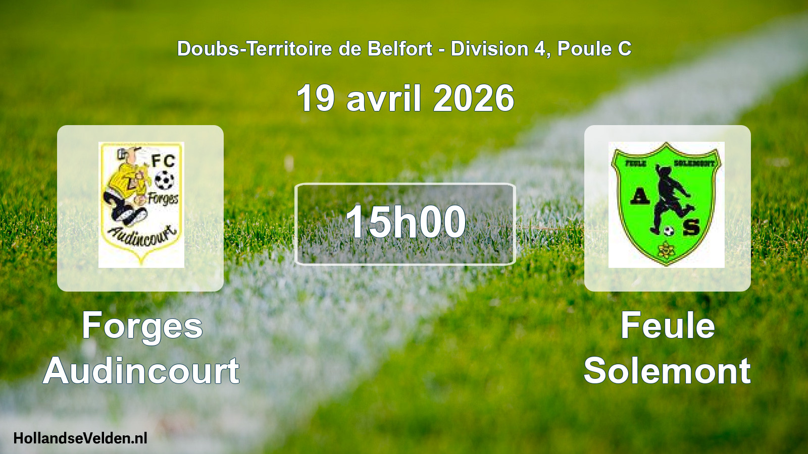 Match programmé: Forges Audincourt - Feule Solemont (19 avril 2026)