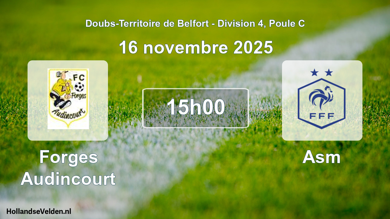 Scheduled Match: Forges Audincourt - Asm (16 November 2025)