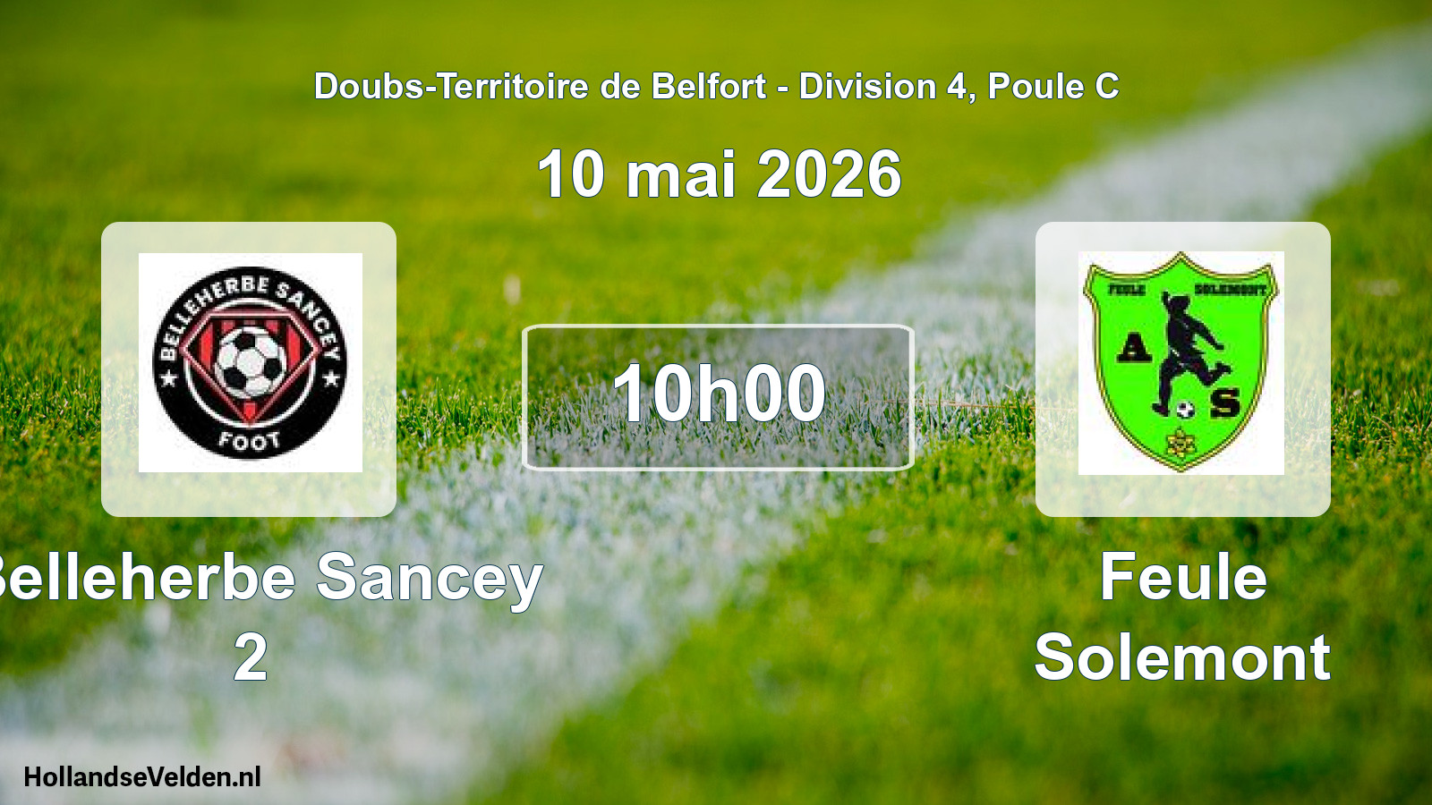 Match programmé: Belleherbe Sancey 2 - Feule Solemont (23 novembre 2025)
