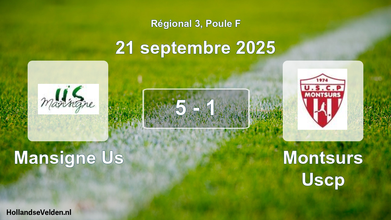 Total number of matches played: Mansigne Us - Montsurs Uscp 5 - 1 (21 September 2025)