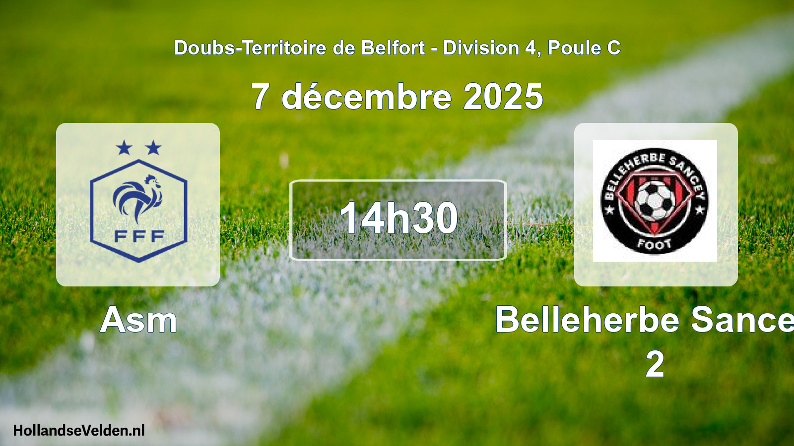 Match programmé: Asm - Belleherbe Sancey 2 (7 décembre 2025)