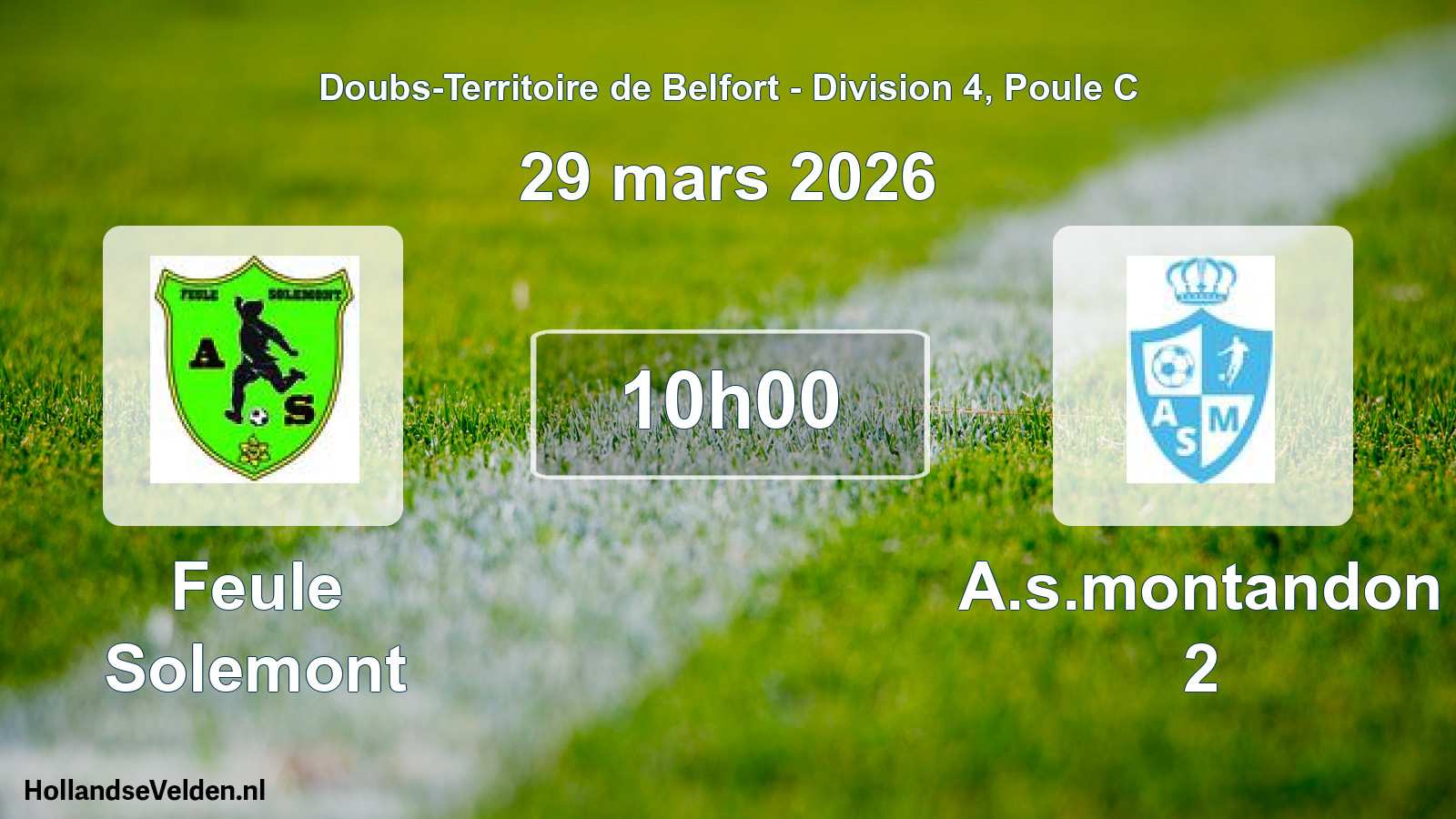 Scheduled Match: Feule Solemont - A.s.montandon 2 (29 March 2026)