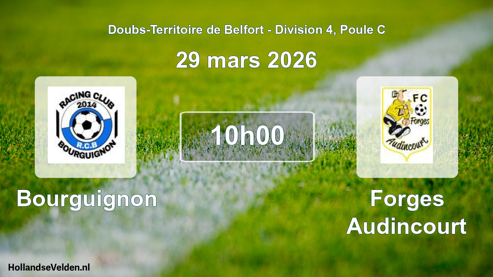 Scheduled Match: Bourguignon - Forges Audincourt (29 March 2026)