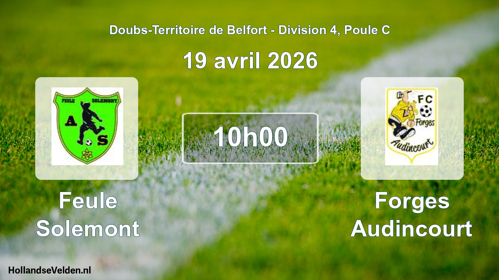 Match programmé: Feule Solemont - Forges Audincourt (19 avril 2026)