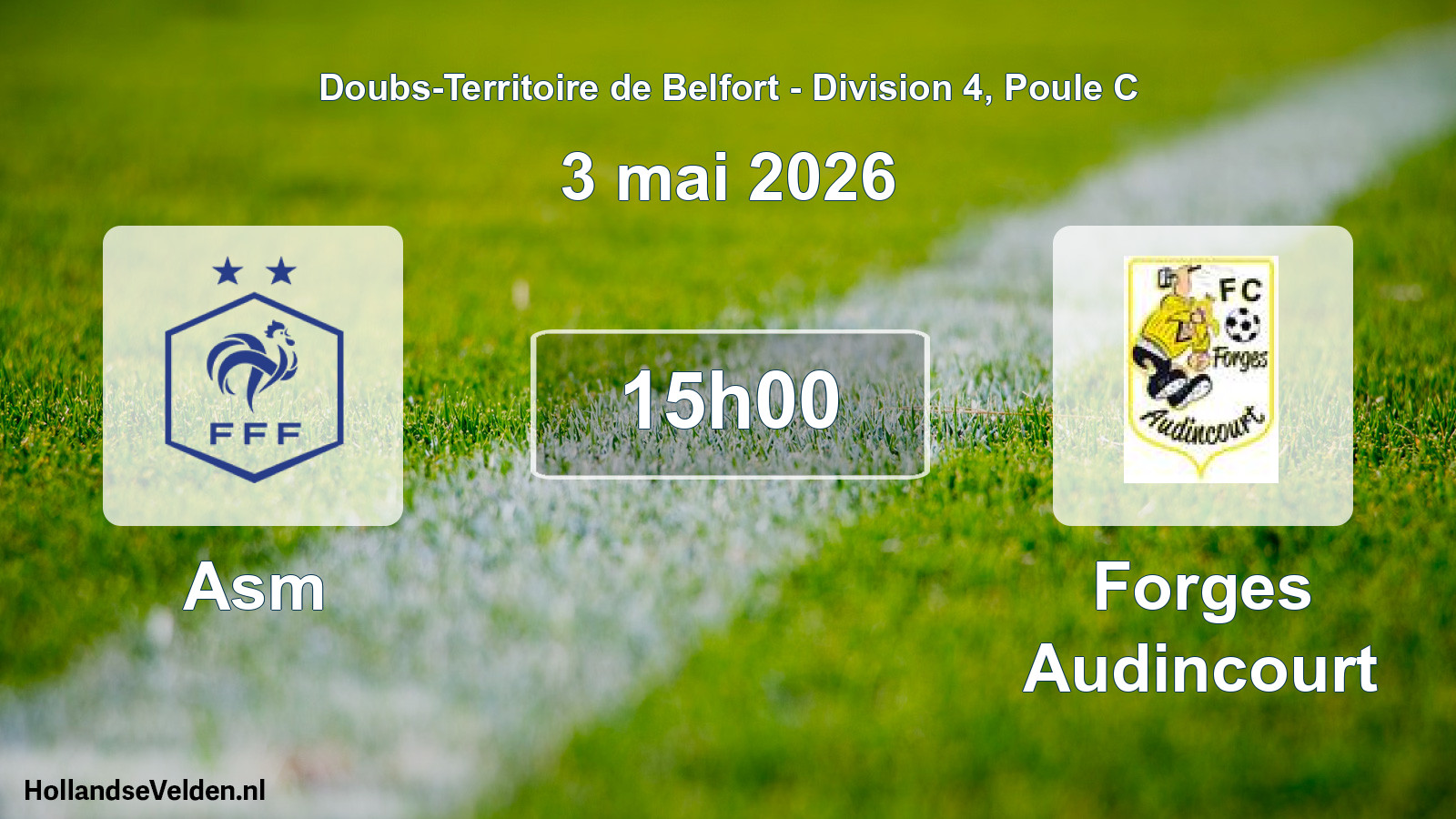 Scheduled Match: Asm - Forges Audincourt (3 May 2026)