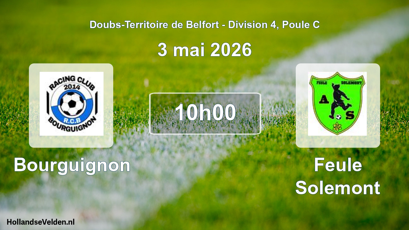 Match programmé: Bourguignon - Feule Solemont (3 mai 2026)